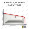 Карниз для ванны Alpen Andra 170х90 Усиленный 25 мм MrKARNIZ фото 1