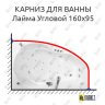 Карниз для ванны Triton Лайма Угловой 160х95 Усиленный 25 мм MrKARNIZ фото 1