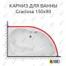 Карниз для ванны Aquanet Graciosa 150х90 Усиленный 25 мм MrKARNIZ фото 1
