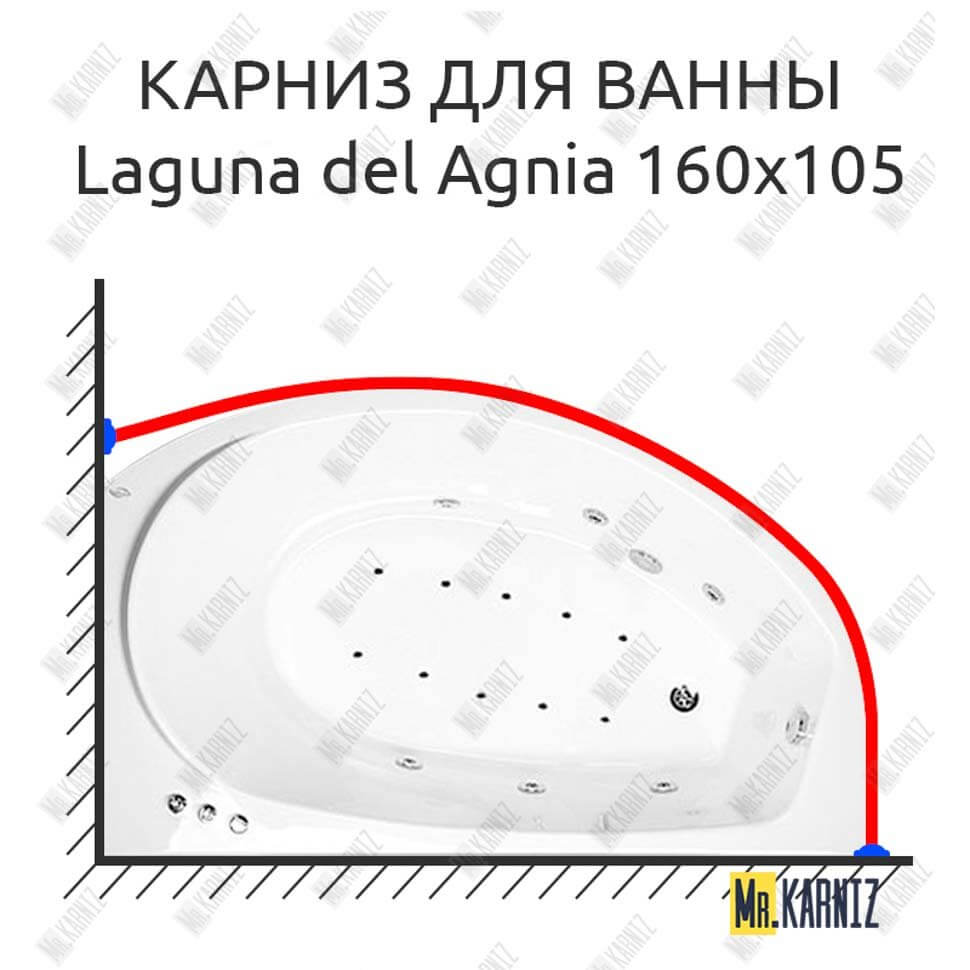 Карниз для ванны Akrilan Laguna del Agnia 170х105 Усиленный 25 мм MrKARNIZ
